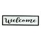 Creative Design 26" Black and White Glossy "Welcome" Rectangular Wall Sign